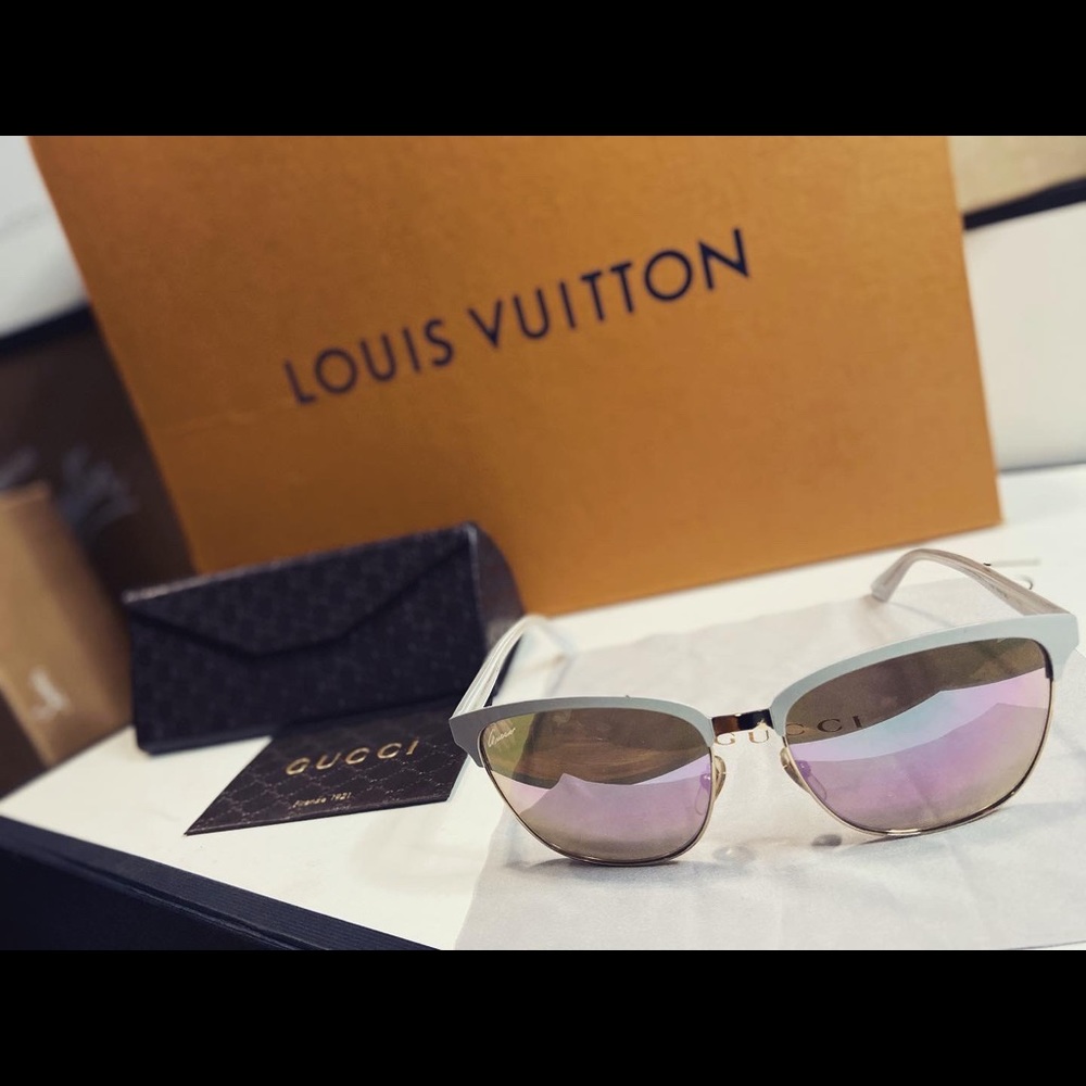 Gucci White/Multicolour GG Sunglasses